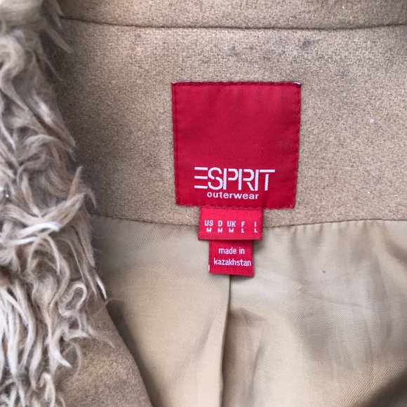 Esprit Outer Wear Women Jacket Fur Coat 100% Wool - Picture 4 of 8